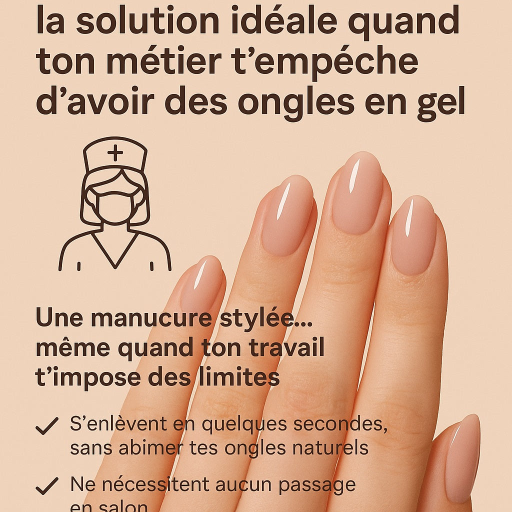 💅 Les ongles press-on : la solution idéale quand ton métier t’empêche d’avoir des ongles en gel
