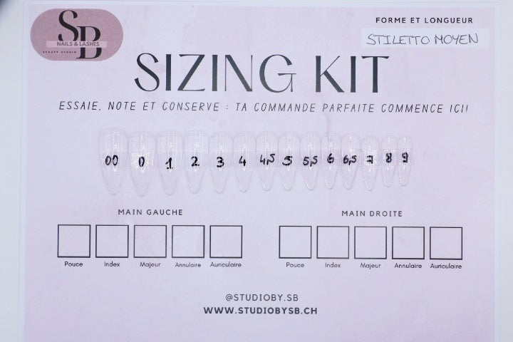 Sizing Kit Stilleto Moyen